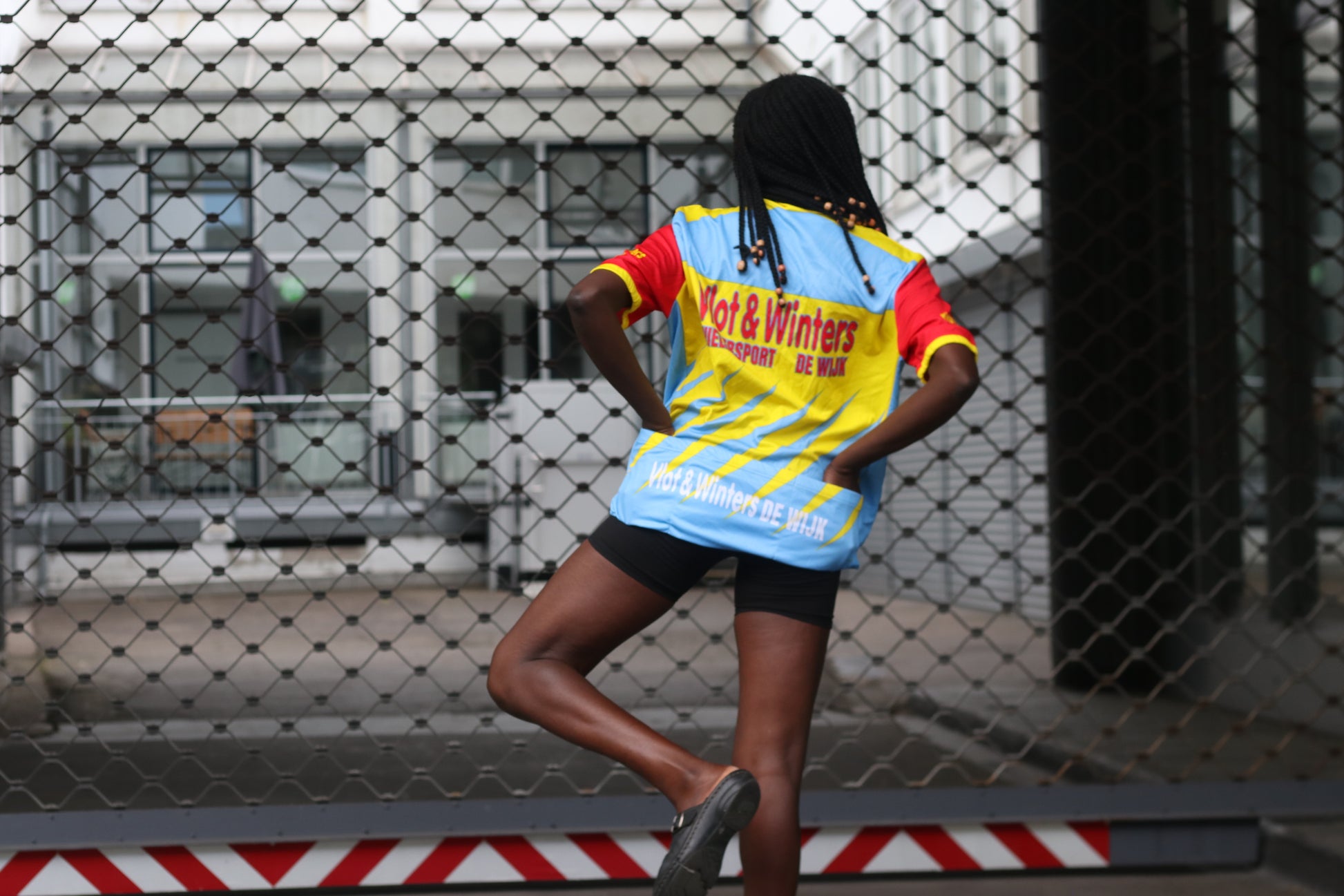 Vintage Y2K Vlot & Winters Cycling Jersey - Yellow/Blue/Red