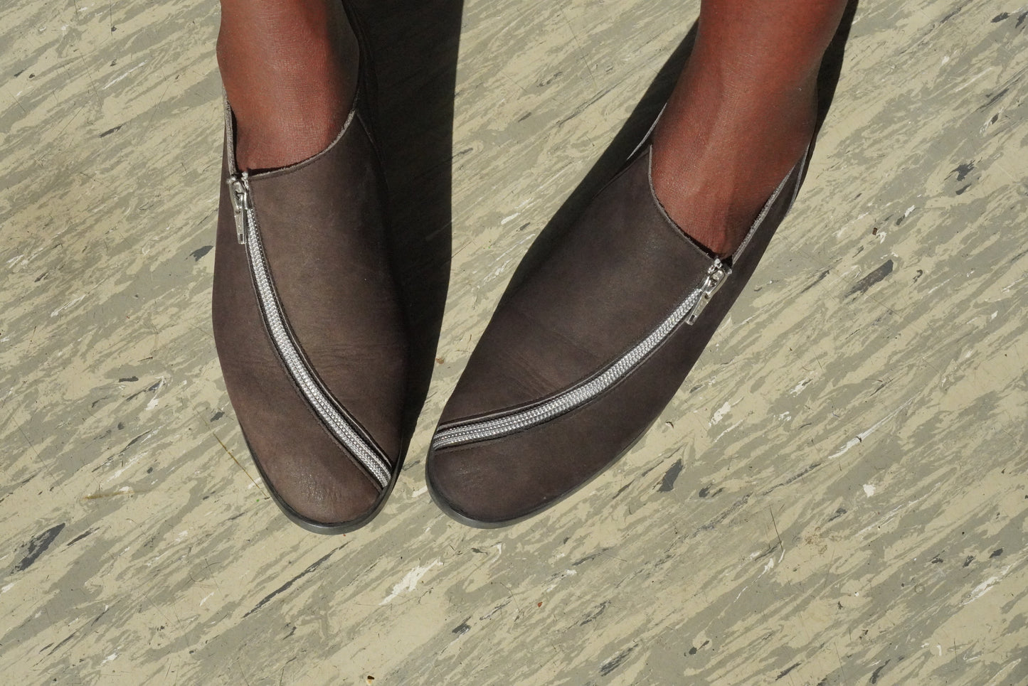 Vintage Arche Brown Nubuck Leather Zipper Ankle Boots Minimalist French Shoes 90s