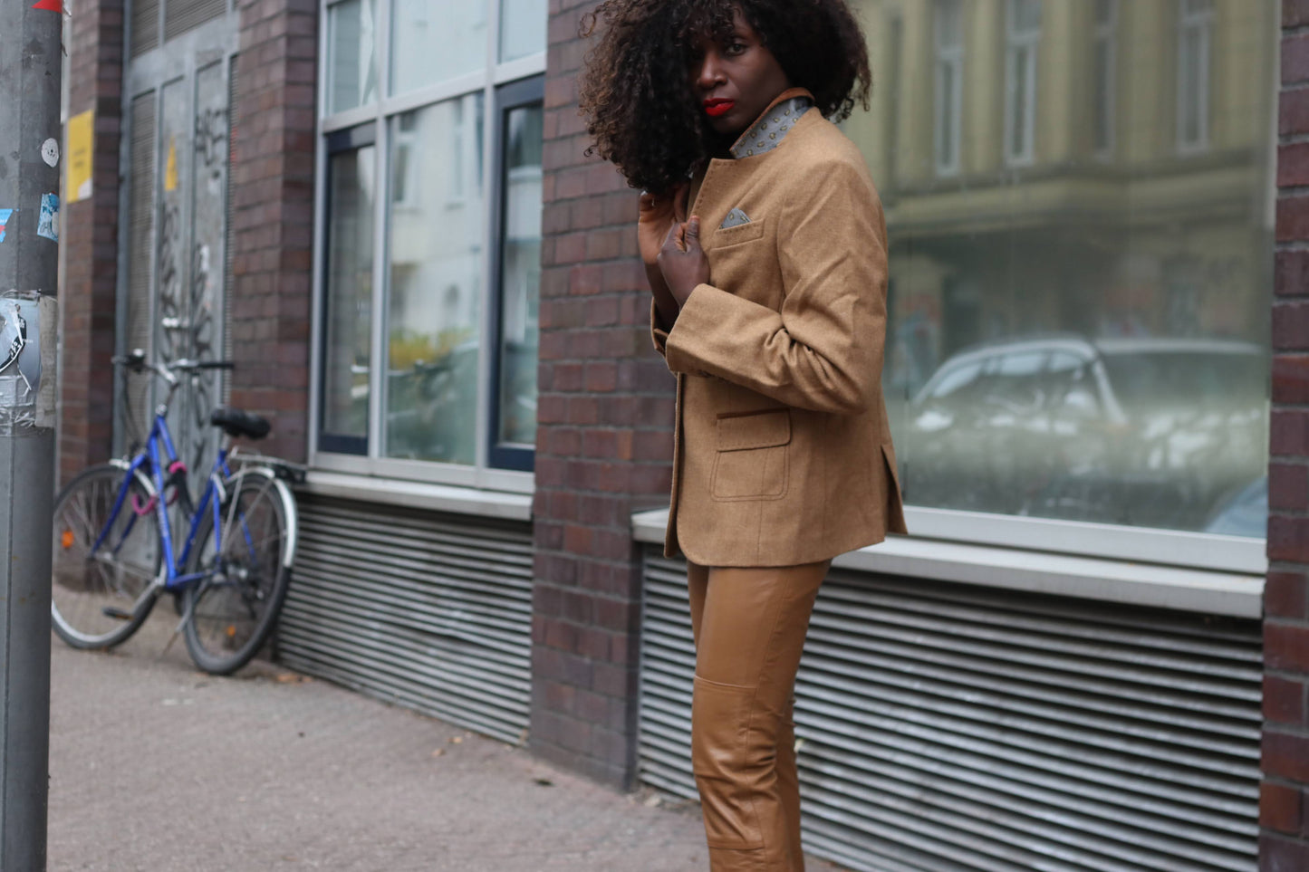 Vintage Lambswool Blazer | 90s Camel Brown Equestrian Jacket M