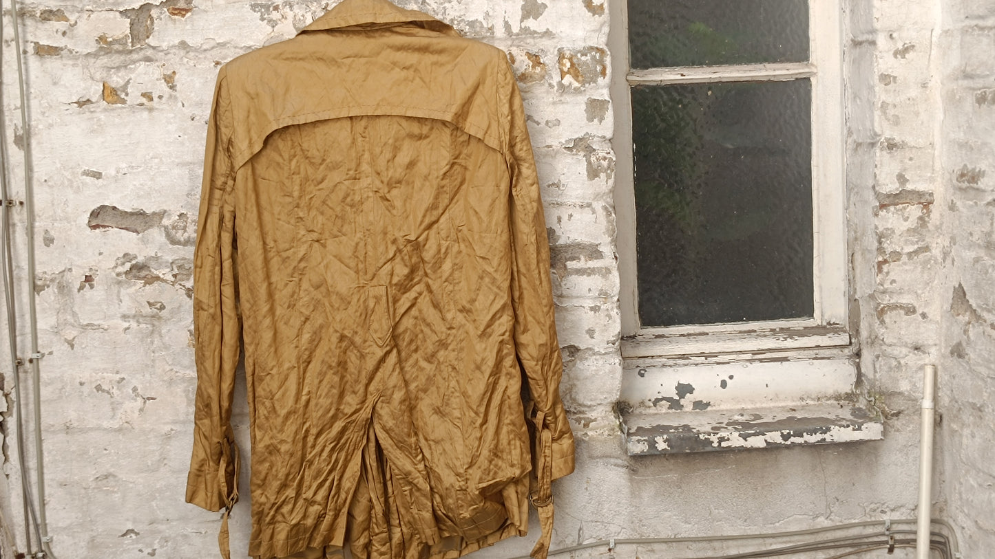 Georges Rech Vintage 90s Trench Coat - Mustard Brown Light Jacket