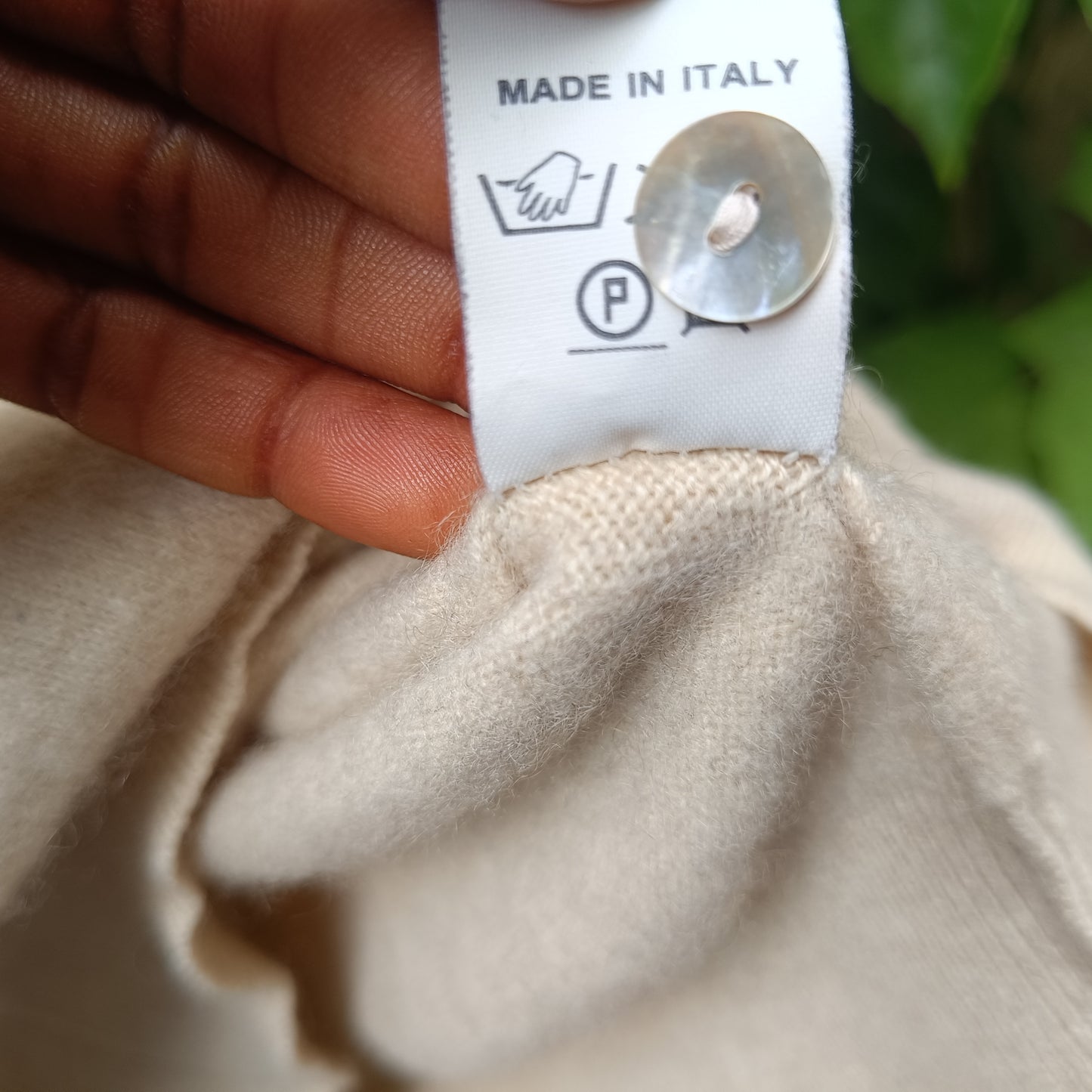 Vintage Beige Cashmere Polo Sweater - 90s Italian Cashmere Jumper XS-S