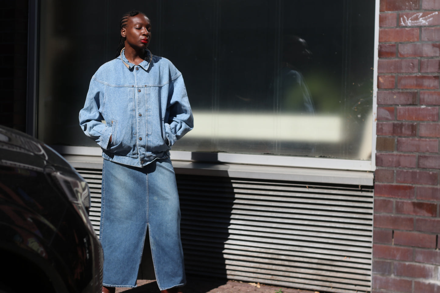 Vintage 90s Oversized Denim Jacket - Light Wash Bomber Trucker