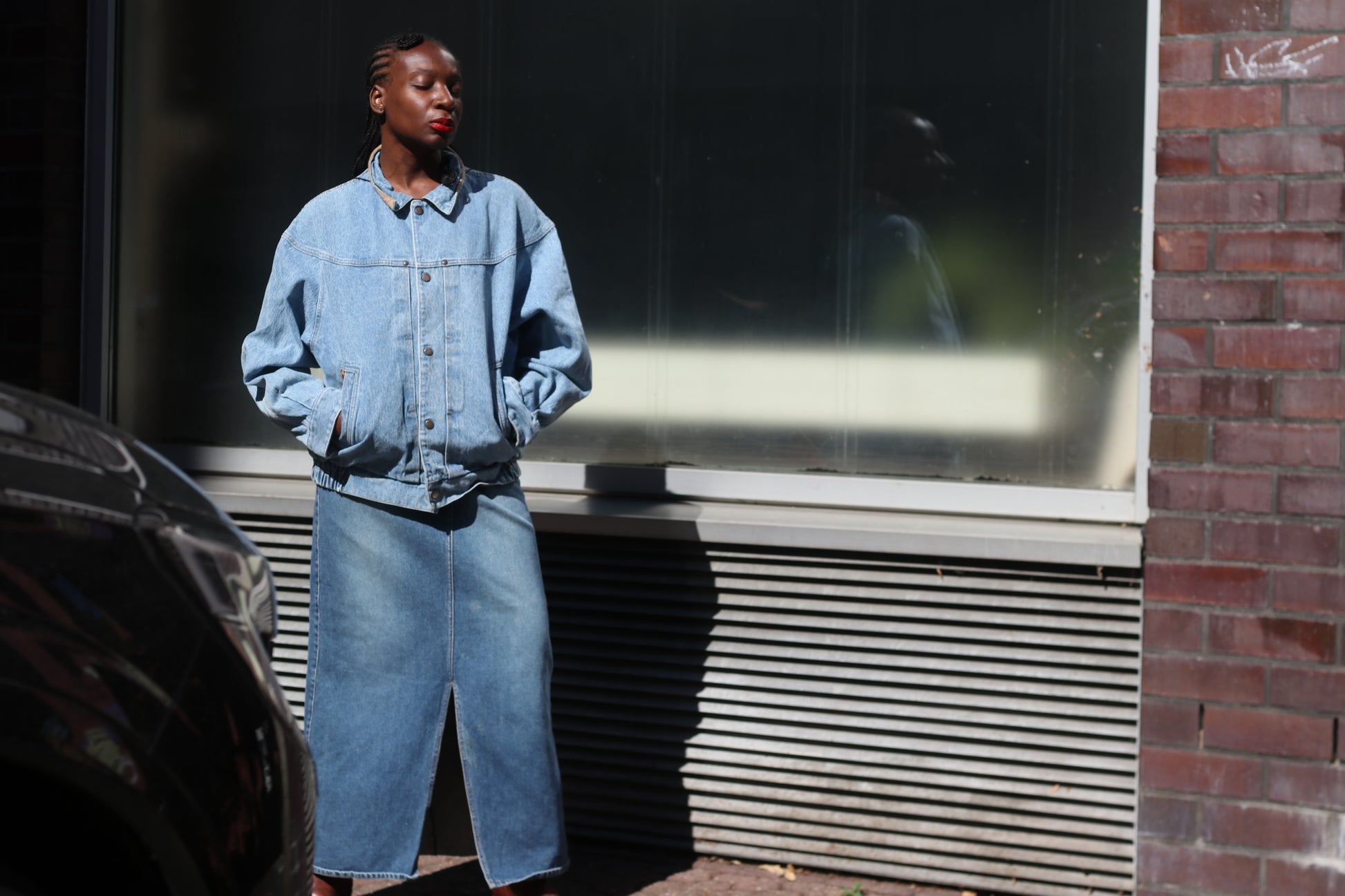 Vintage 90s Oversized Denim Jacket - Light Wash Bomber Trucker