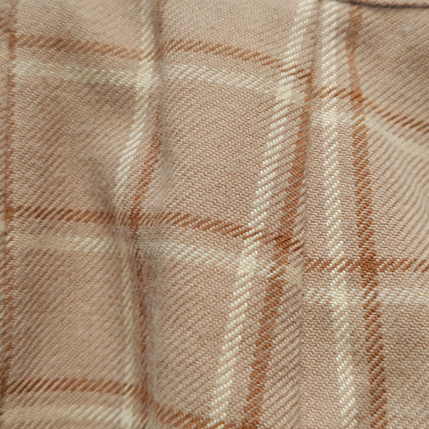 Plaid Trousers Vintage 70s Beige High Waisted Pants | Fits XS to S
