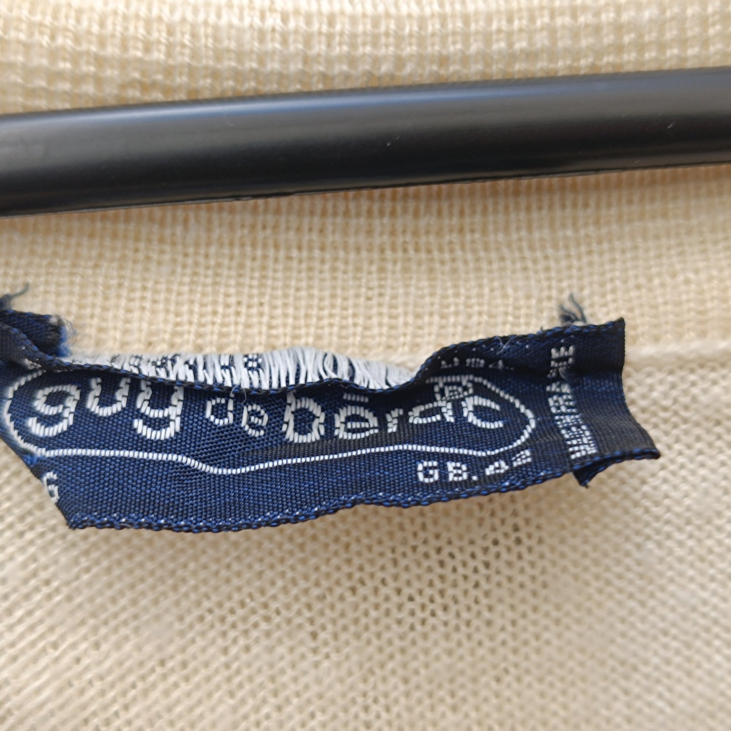 Argyle Sweater | Vintage 70s Guy de Bérac Cream Knit Polo | M/L