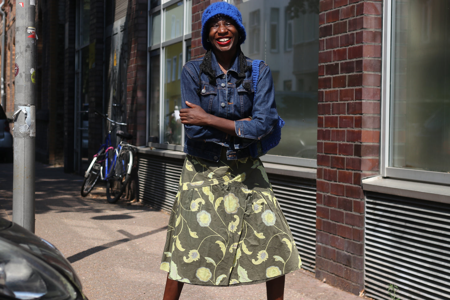 Floral Midi Skirt - Vintage 2000s Y2K Mexx Olive Green - Fits XS S