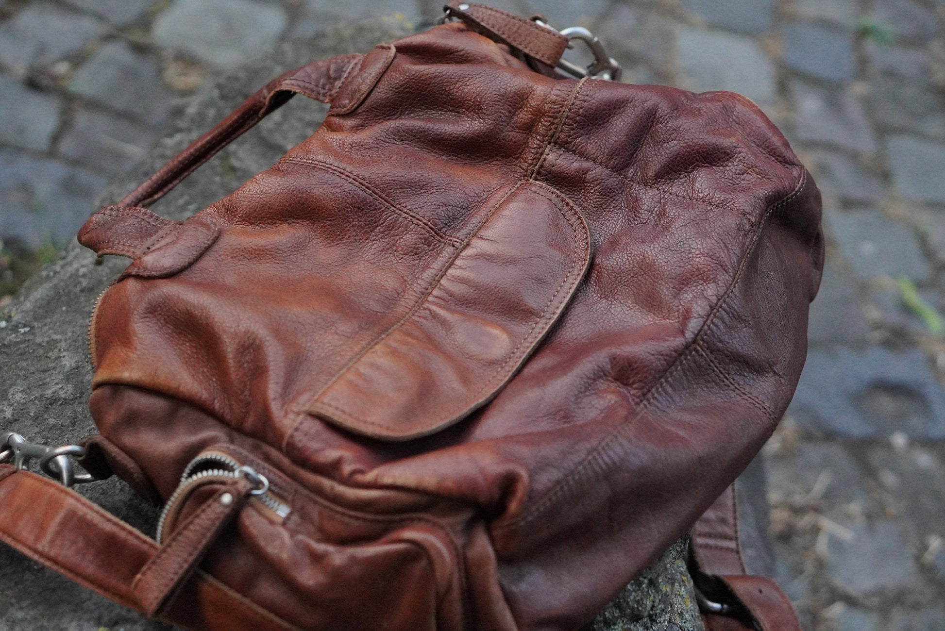 Liebeskind Berlin Vintage Leather Shoulder Bag Brown Crossbody Satchel Handbag