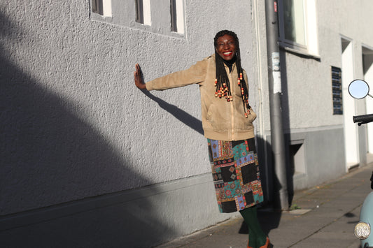 Vintage Patchwork Midi Skirt | 90s Paisley Midi Skirt | Multicolor M