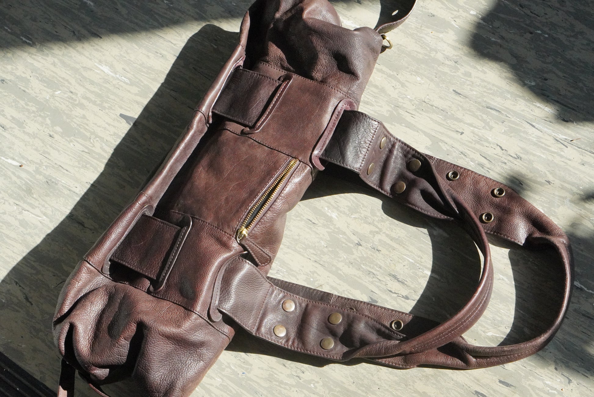 Dolce & Gabbana Vintage 2000s Brown Leather Shoulder Bag Slouchy