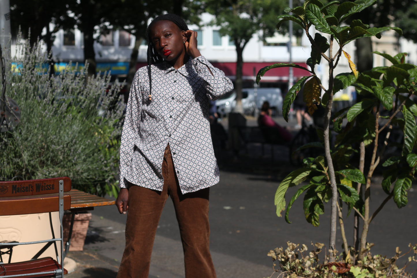 Vintage Walbusch Geometric Print Shirt - 70s Patterned Blouse