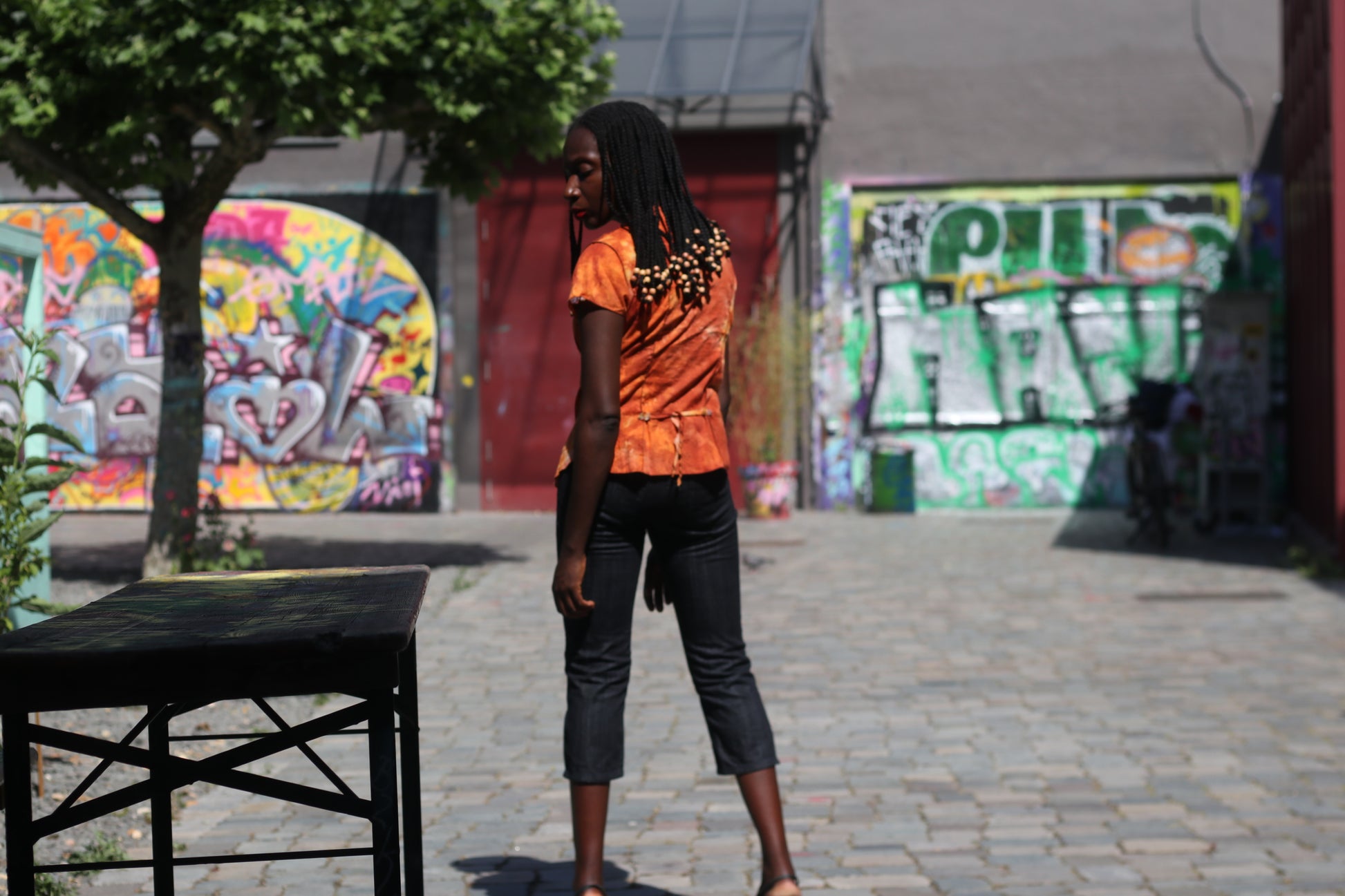 Vintage 90s Tie Dye Top Orange Grunge Blouse Y2K Aesthetic Earthy Festival Shirt