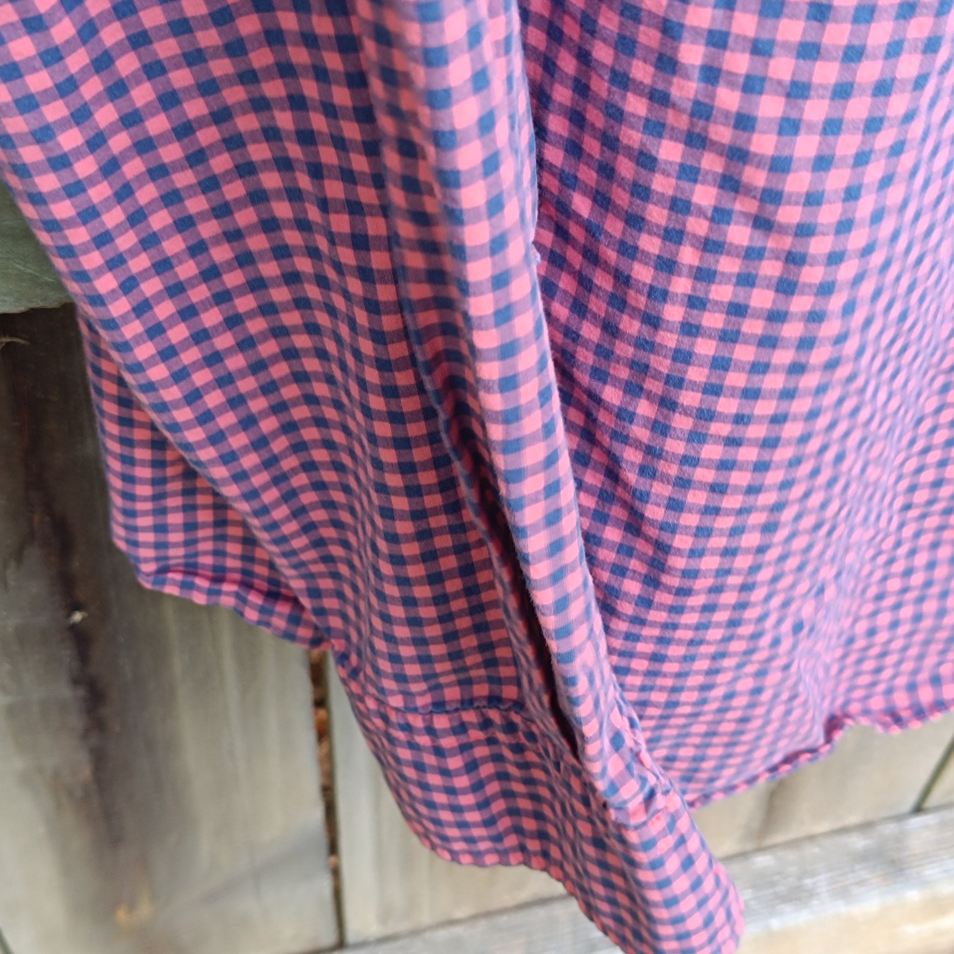 Vintage American Eagle Gingham Button Down Shirt - Pink & Blue