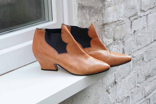 Acne Studios Star Tan Leather Ankle Boots - Size 38 (Fits EU 37.5)