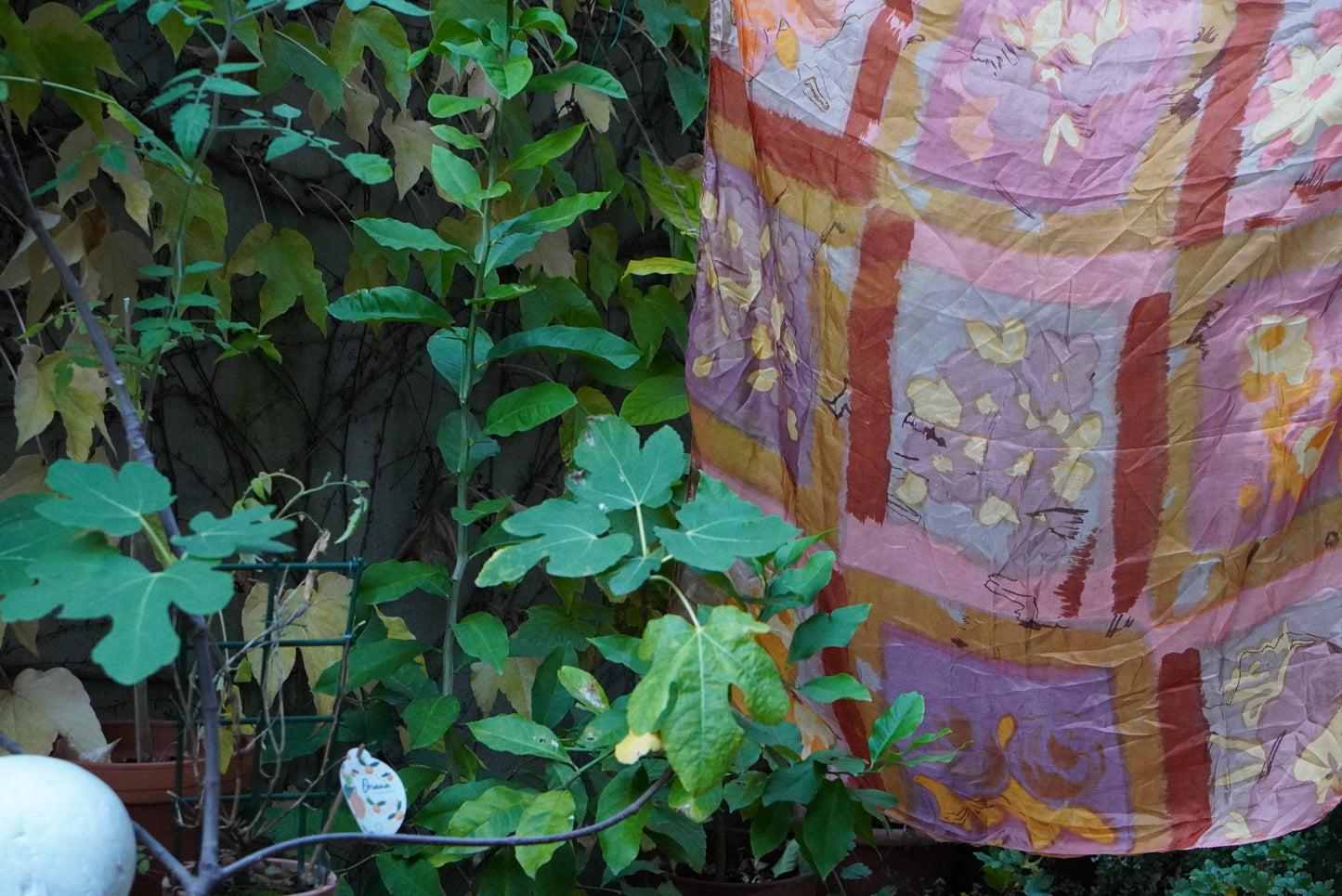 Vintage Floral Silk Scarf - Hand Painted Style Square Wrap - Terracotta & Gold