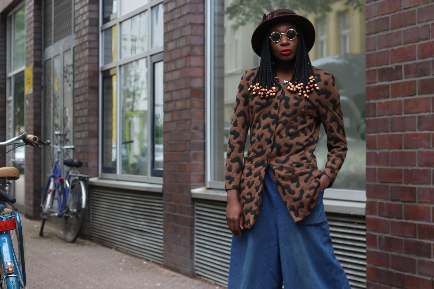 Vintage 90s Leopard Pattern Jacket Brown Abstract Animal Print Blazer Cardigan