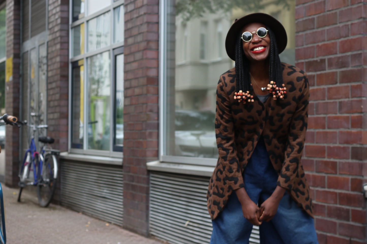 Vintage 90s Leopard Pattern Jacket Brown Abstract Animal Print Blazer Cardigan