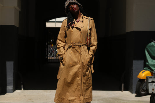 Vintage Calvin Klein Double-Breasted Trench Coat - Tan (90s Archive)