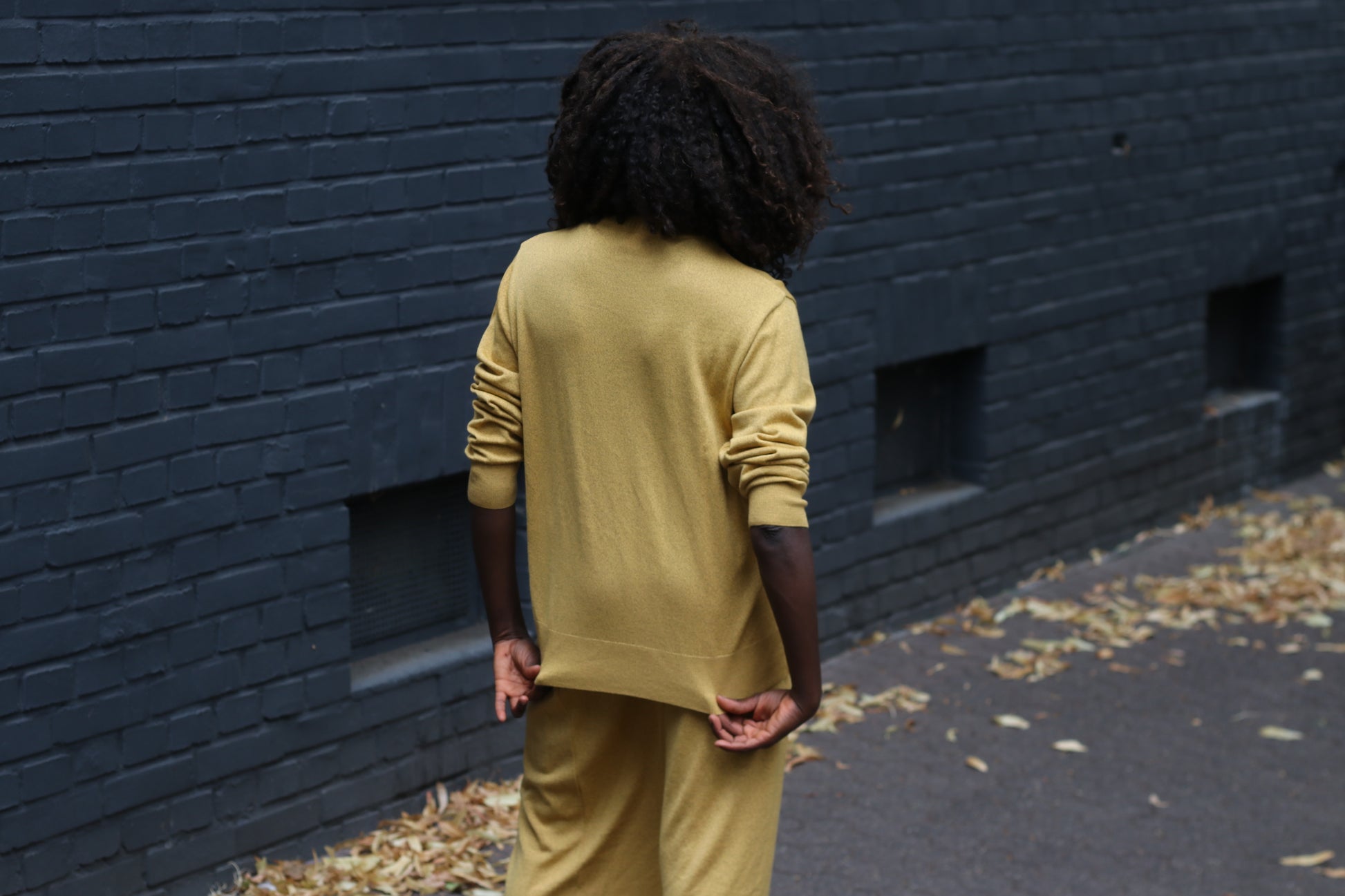 Vintage Wool Knit Skirt Set | 1980s Mustard Yellow Two Piece M