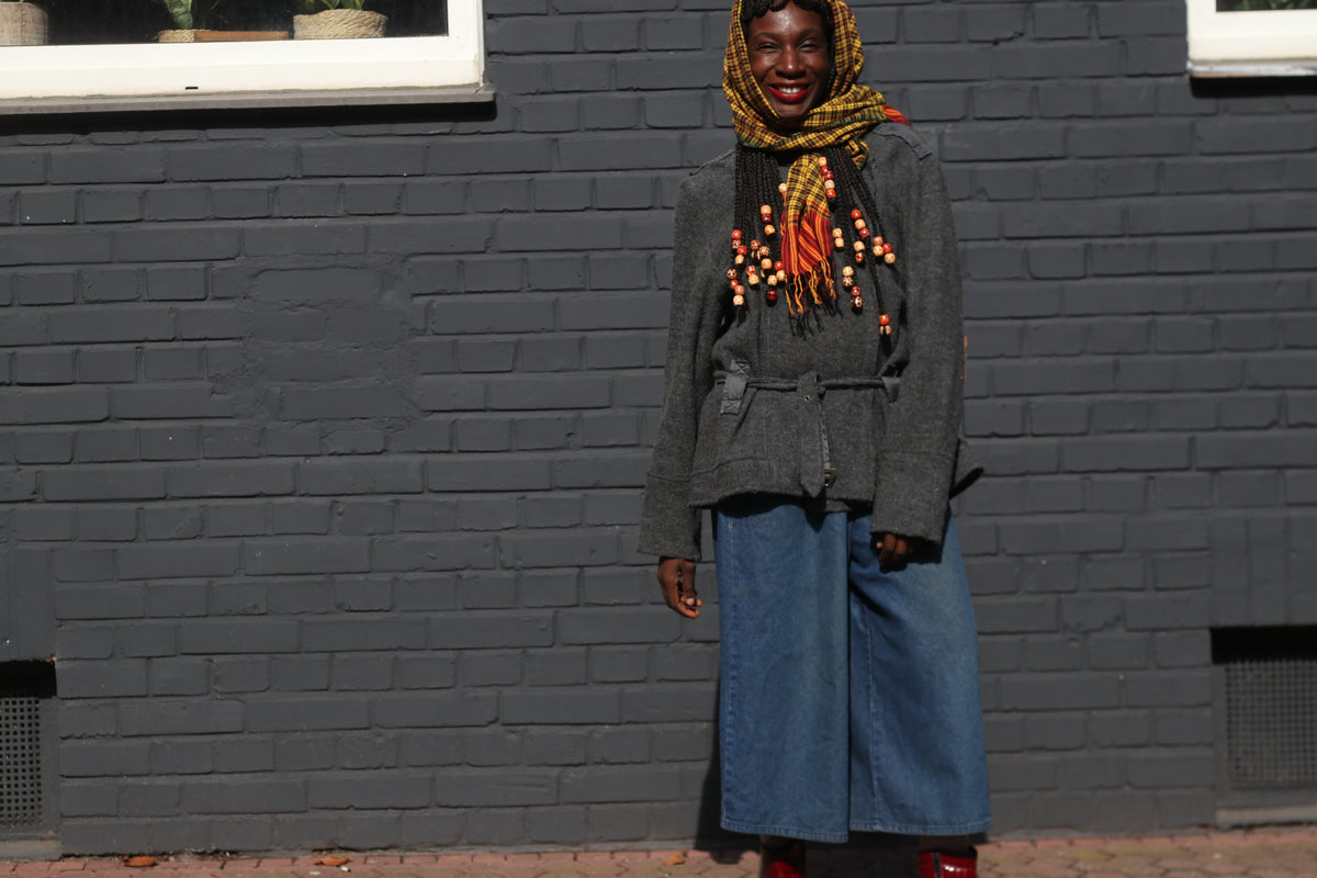 Vintage Plaid Scarf | 90s Yellow Fringe Wrap | Retro Unisex Stole