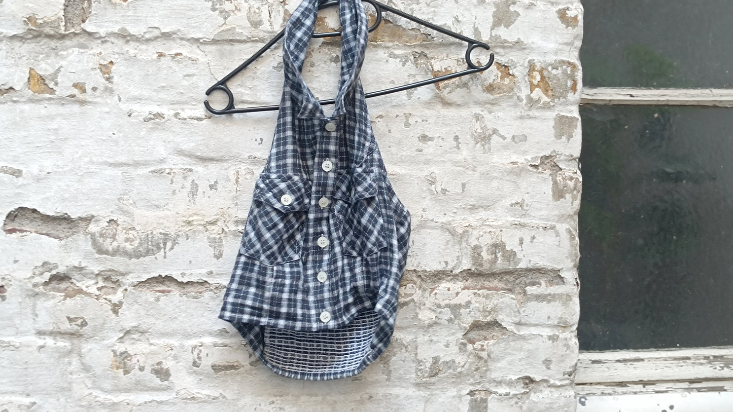 3 Suisses Vintage Halter Top - 90s Y2K Plaid Crop Blouse