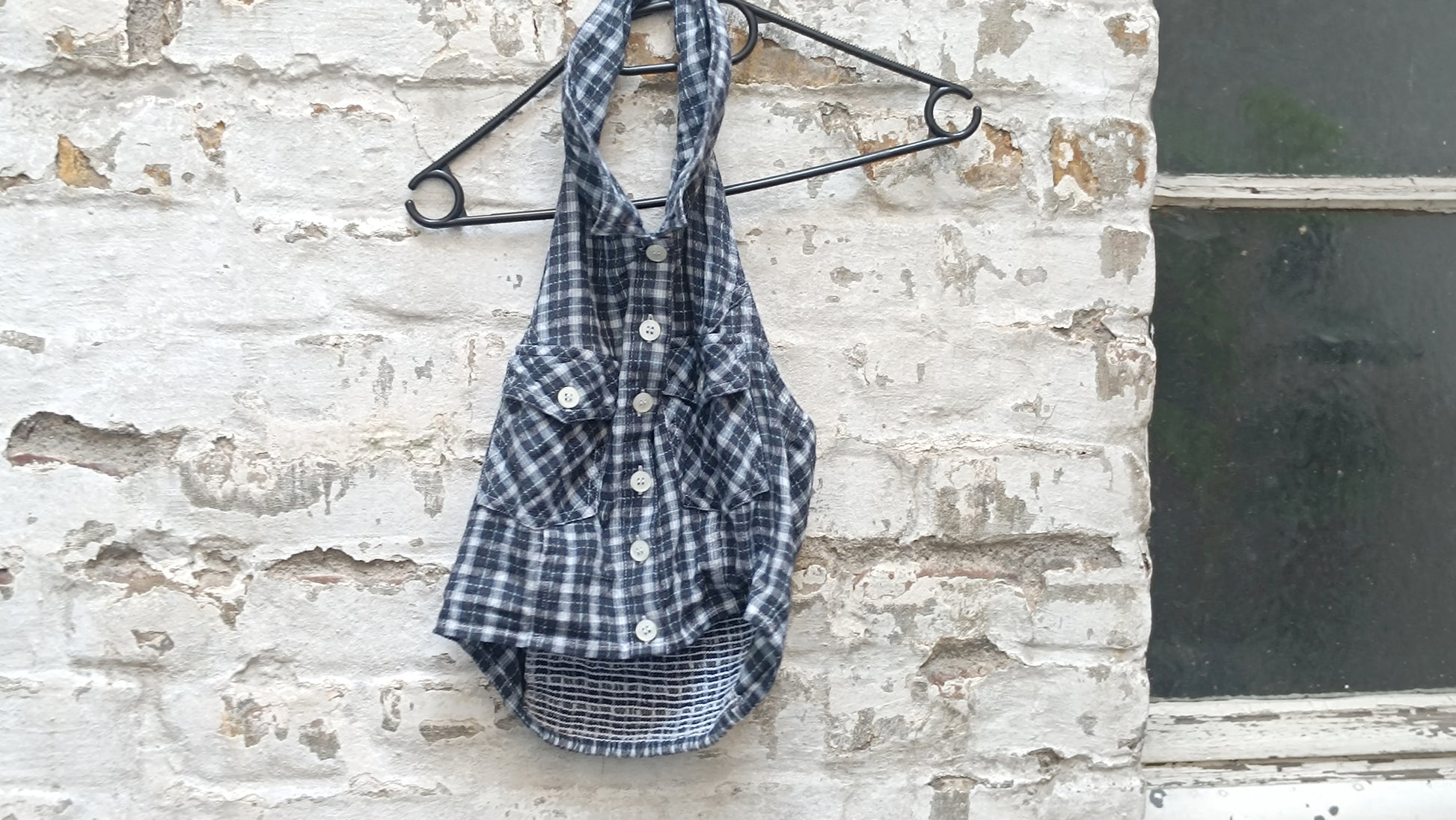 3 Suisses Vintage Halter Top - 90s Y2K Plaid Crop Blouse