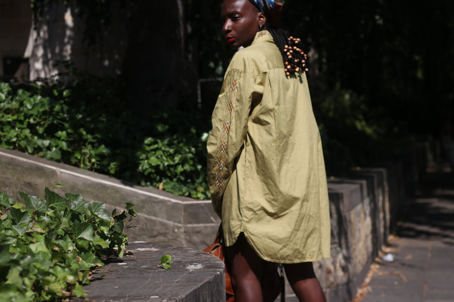 Vintage Road Cotton Embroidered Shirt - 90s Mustard Guayabera - M- XL Unisex