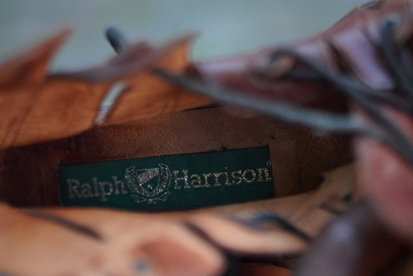Ralph Harrison Vintage 90s Brown Leather Gladiator Sandals Lace Up Booties Shoes