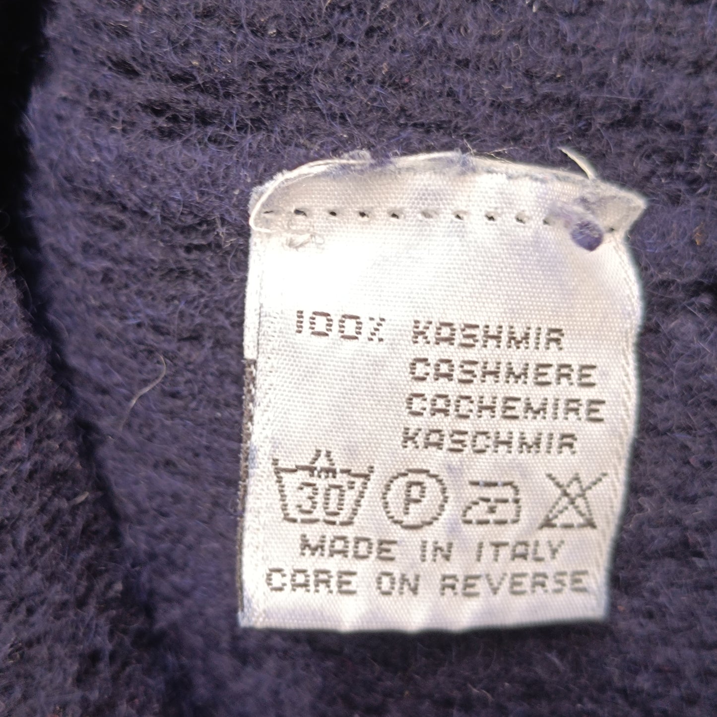 Vintage Navy Cashmere Sweater | Y2k Collared Pullover Jumper M
