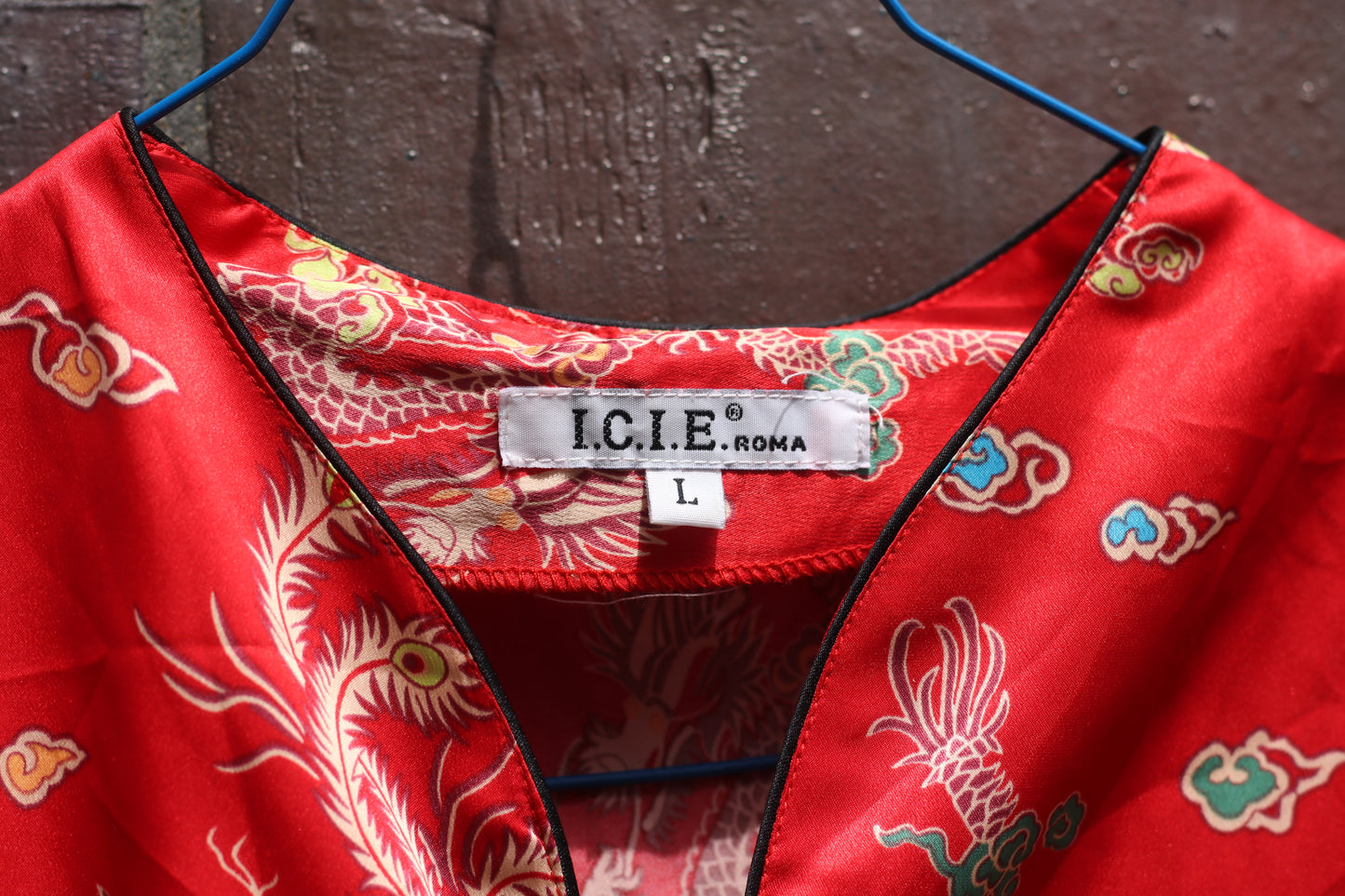 90s Dragon Top Red Qi Pao Blouse Sleeveless Asian Aesthetic Pure Silk Festival L