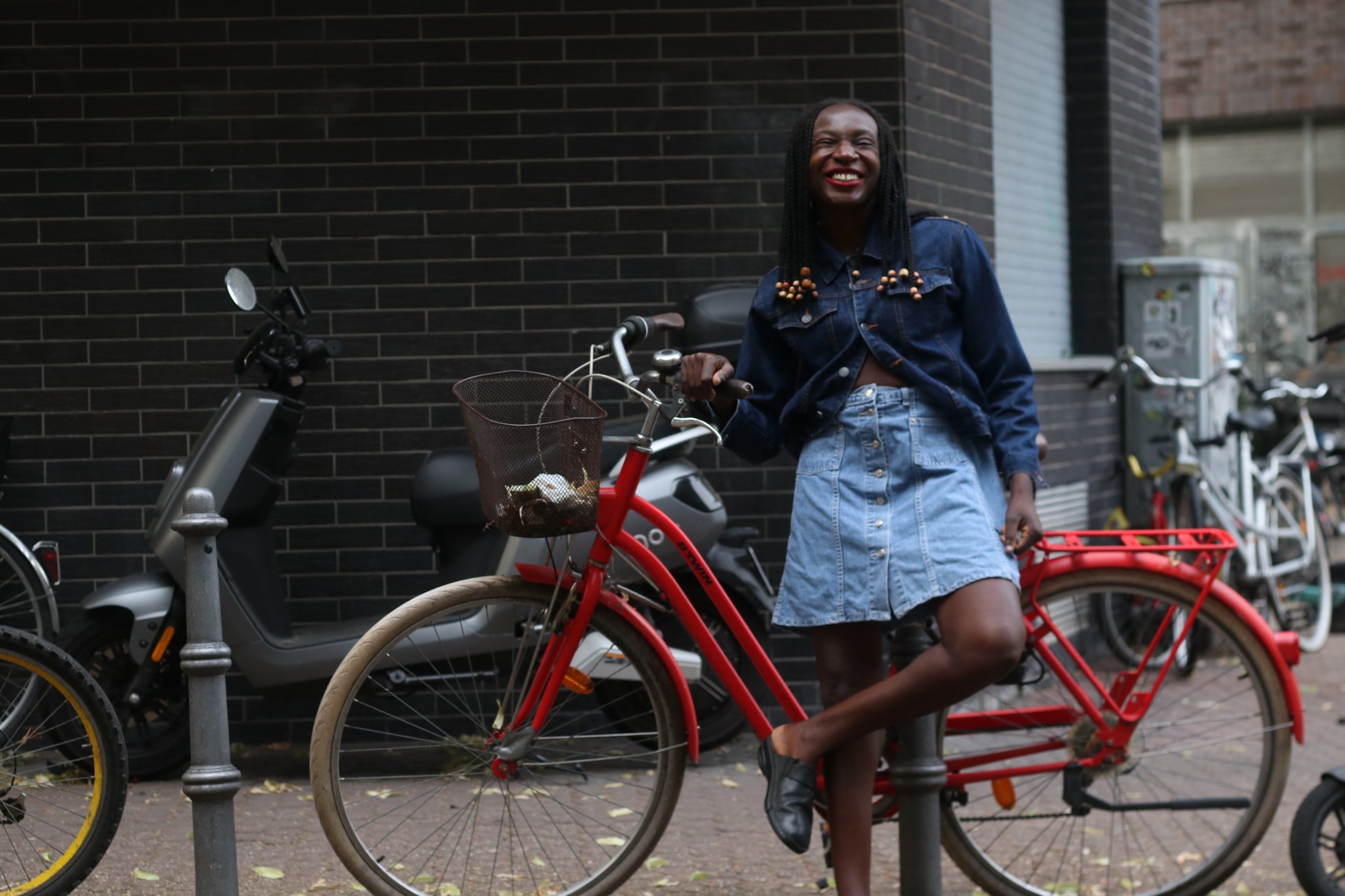 Vintage Denim Skirt Crown Jeans Company 70s 80s High Waisted Button Front A Line