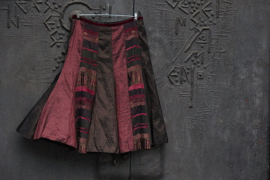 Vintage Gerry Weber 90s Patchwork Midi Skirt Size 46
