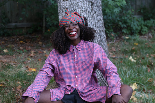 Vintage American Eagle Gingham Button Down Shirt - Pink & Blue