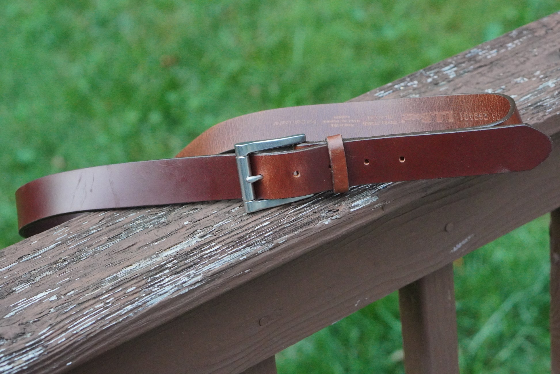 L.L. Bean Vintage Full Grain Leather Belt - Made in USA Brown Size 36