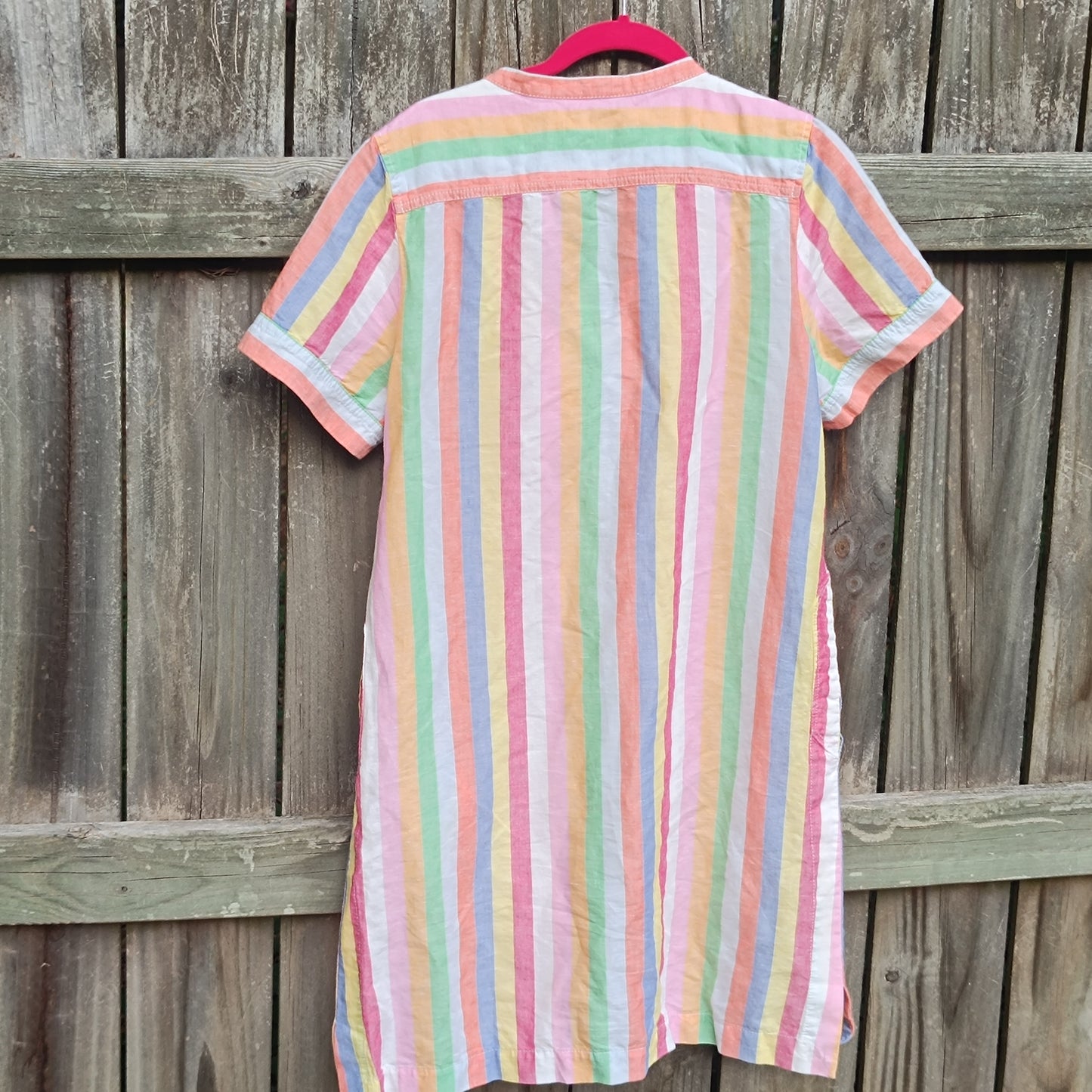 Vintage Y2K J Crew Pastel Stripe Cotton Tunic Dress - Summer Mini