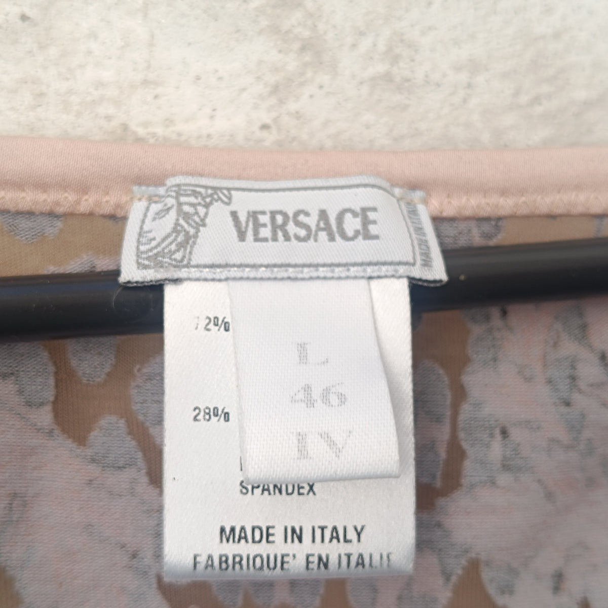 Vintage Versace Body - Leopard Baroque Lace Bodysuit - Pink Brown L
