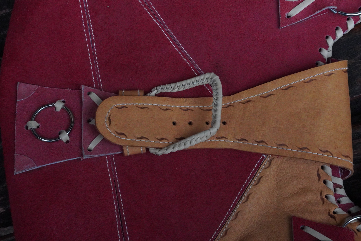 Vintage 70s Patchwork Suede Shoulder Bag - Red Boho Crossbody Purse