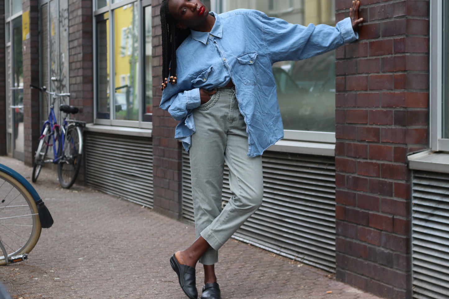 Vintage Chaser Denim Shirt Blue 90s Western Long Sleeve Jean Button Down Large