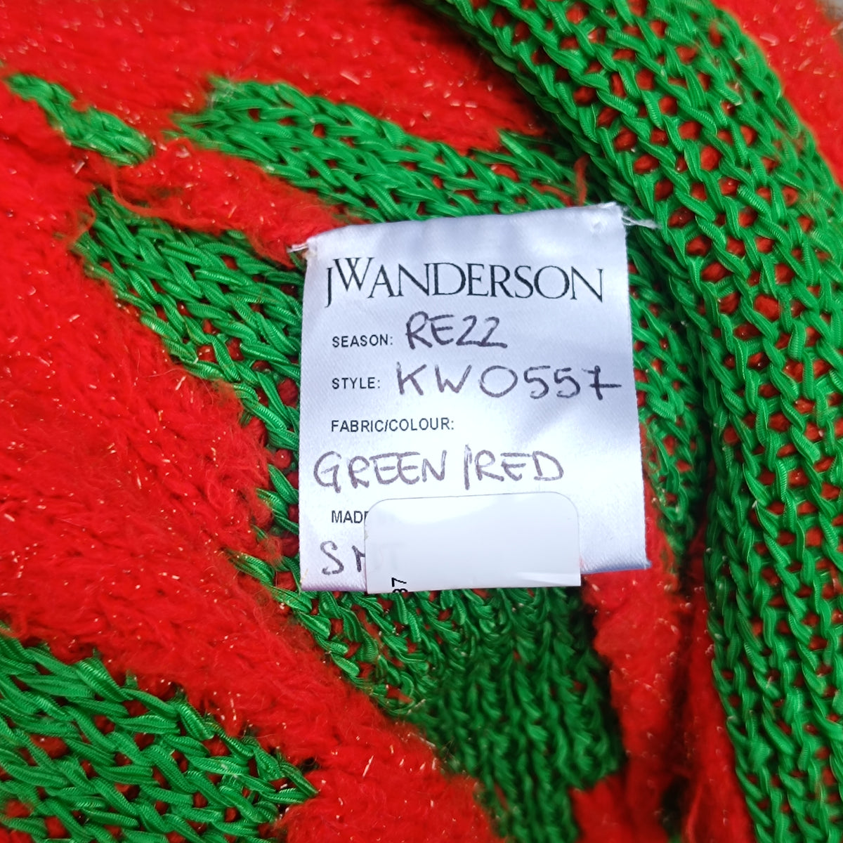 JW Anderson Strawberry Knit Mini Skirt Green Red Size S