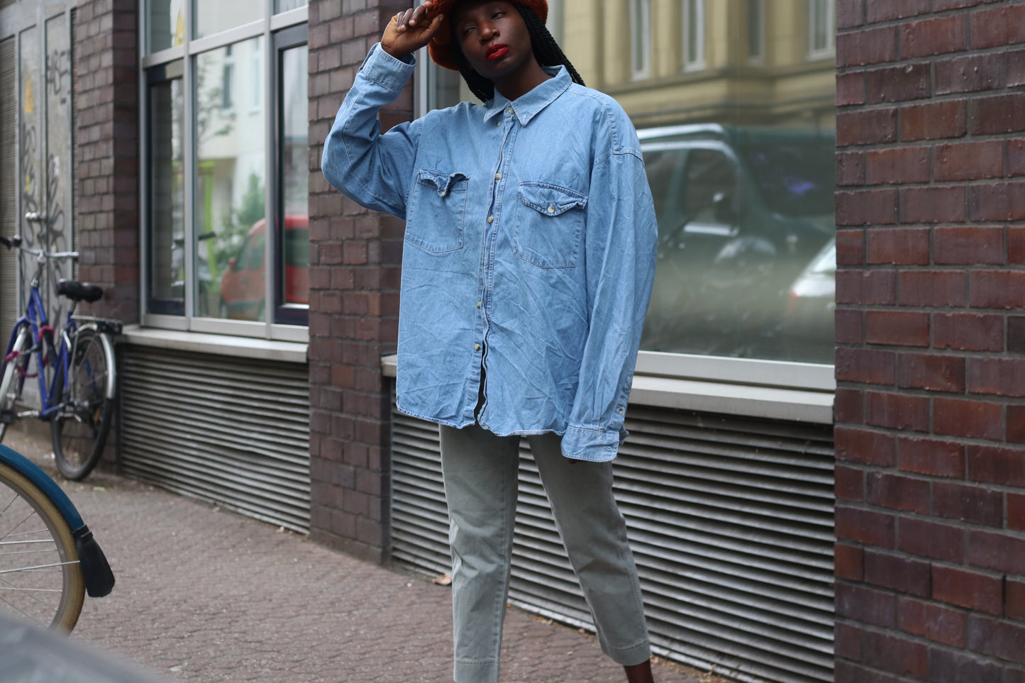 Vintage Chaser Denim Shirt Blue 90s Western Long Sleeve Jean Button Down Large