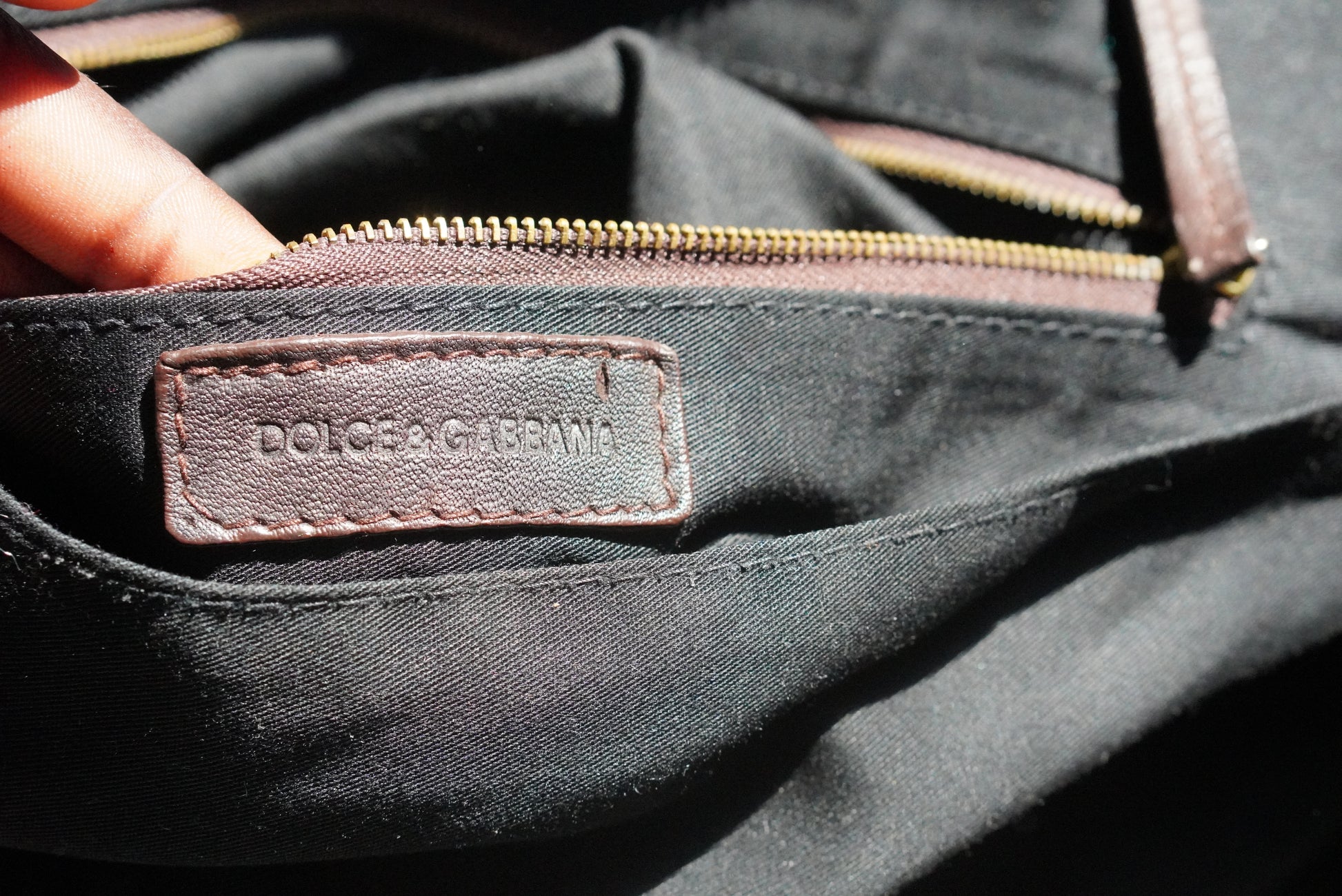 Dolce & Gabbana Vintage 2000s Brown Leather Shoulder Bag Slouchy