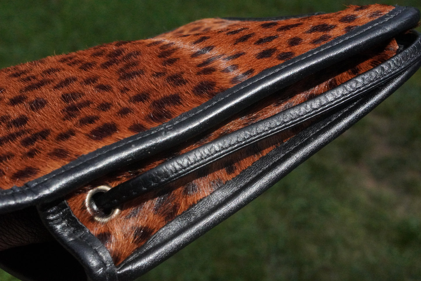 Vintage 90s Leopard Print Calf Hair Crossbody Bag - Leather Purse