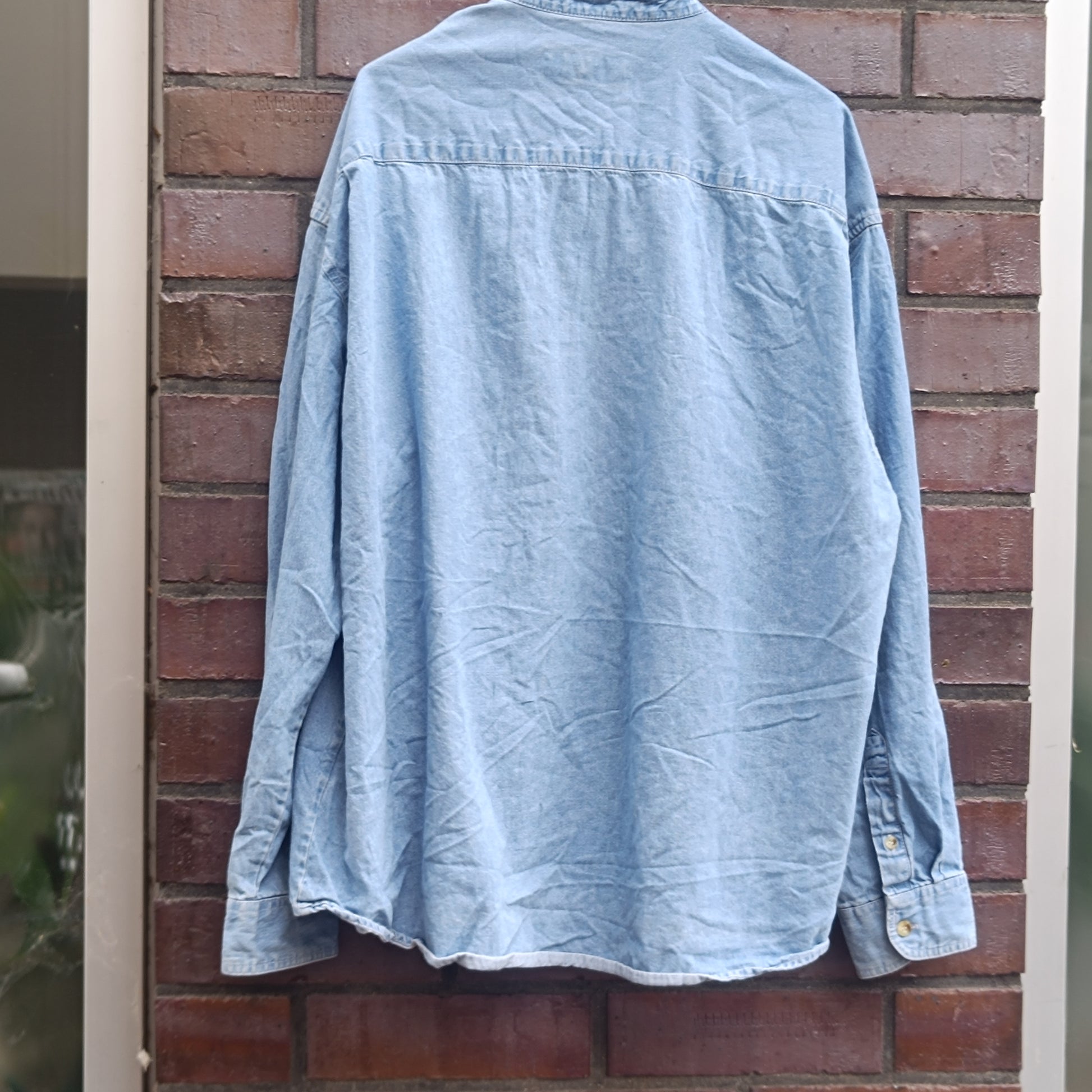 Vintage Chaser Denim Shirt Blue 90s Western Long Sleeve Jean Button Down Large