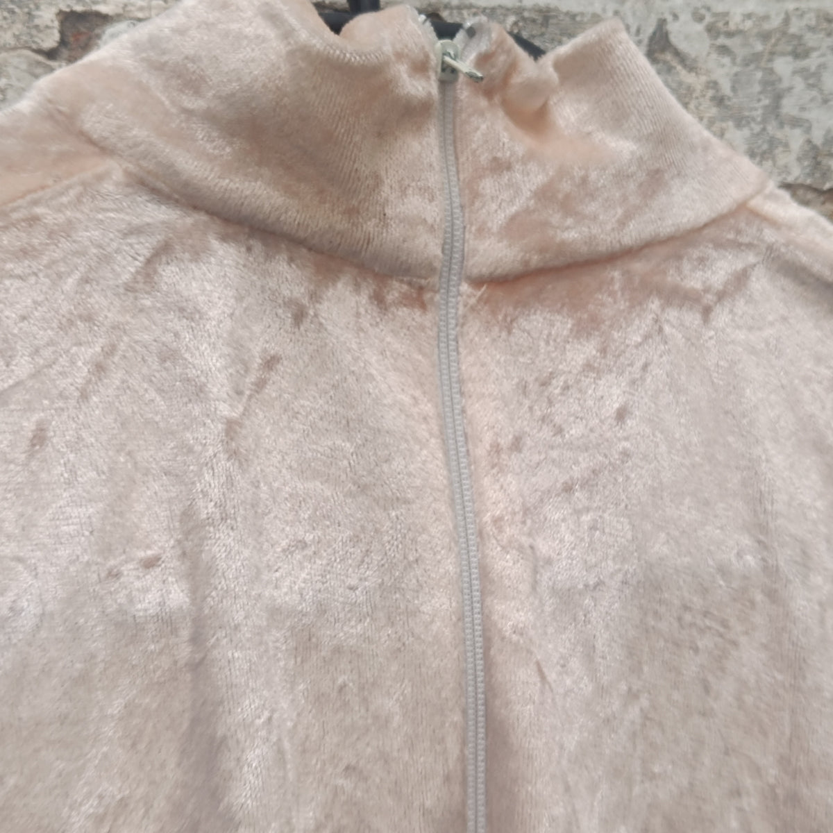Vintage Ombre Velvet Mini Dress - 90s Peach Mock Neck Shift XS S