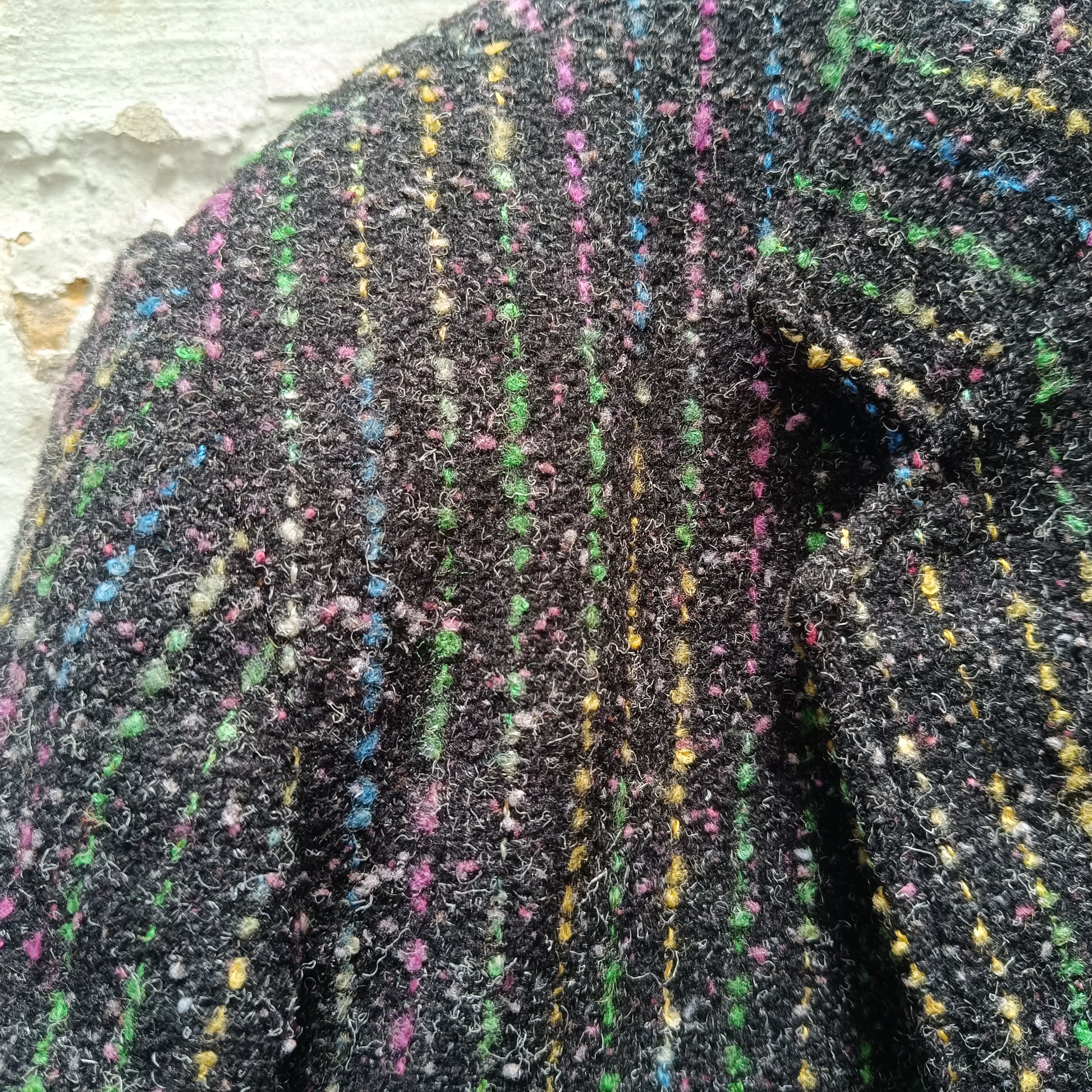 Vintage Wool Tweed Blazer | 80s 90s Rainbow Confetti Coat | M/L