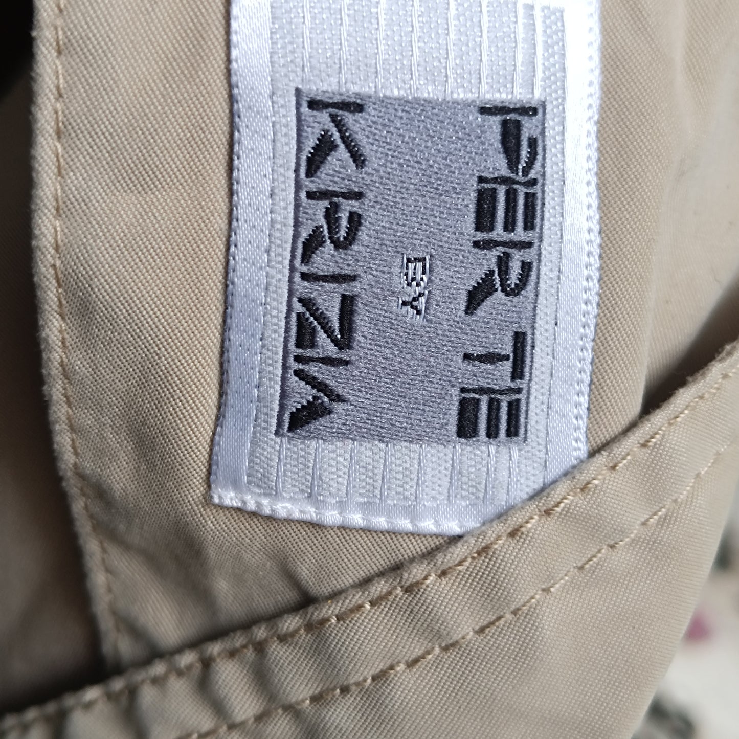 Krizia Vintage 80s Beige Trench Coat Drawstring Lightweight Parka Jacket