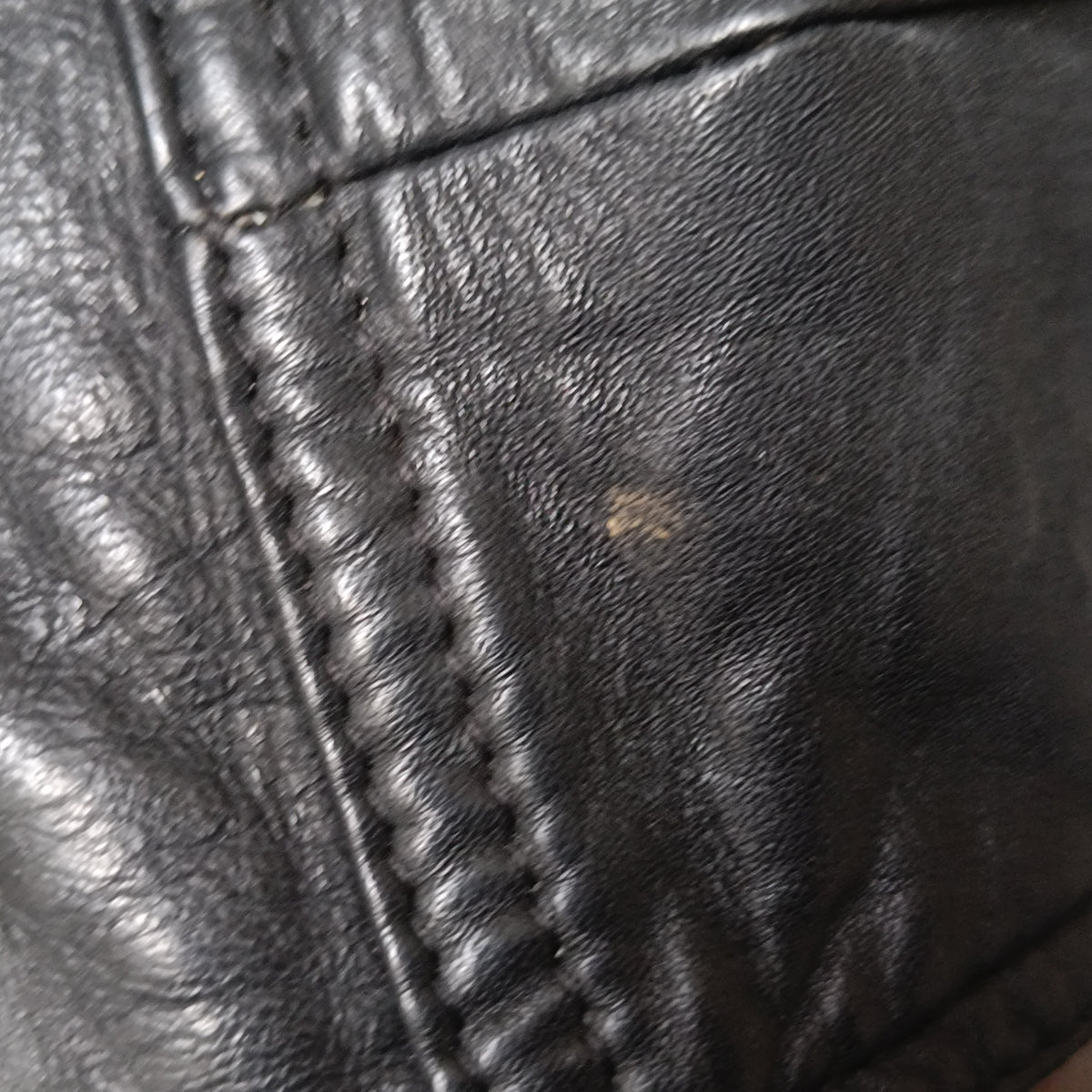 Vintage Leather Bomber Jacket - 90s Black Patch Flight Coat | L/XL