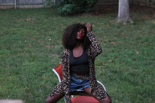 Halogen Vintage Y2K Leopard Print Open Front Cardigan | Medium Animal Print Top