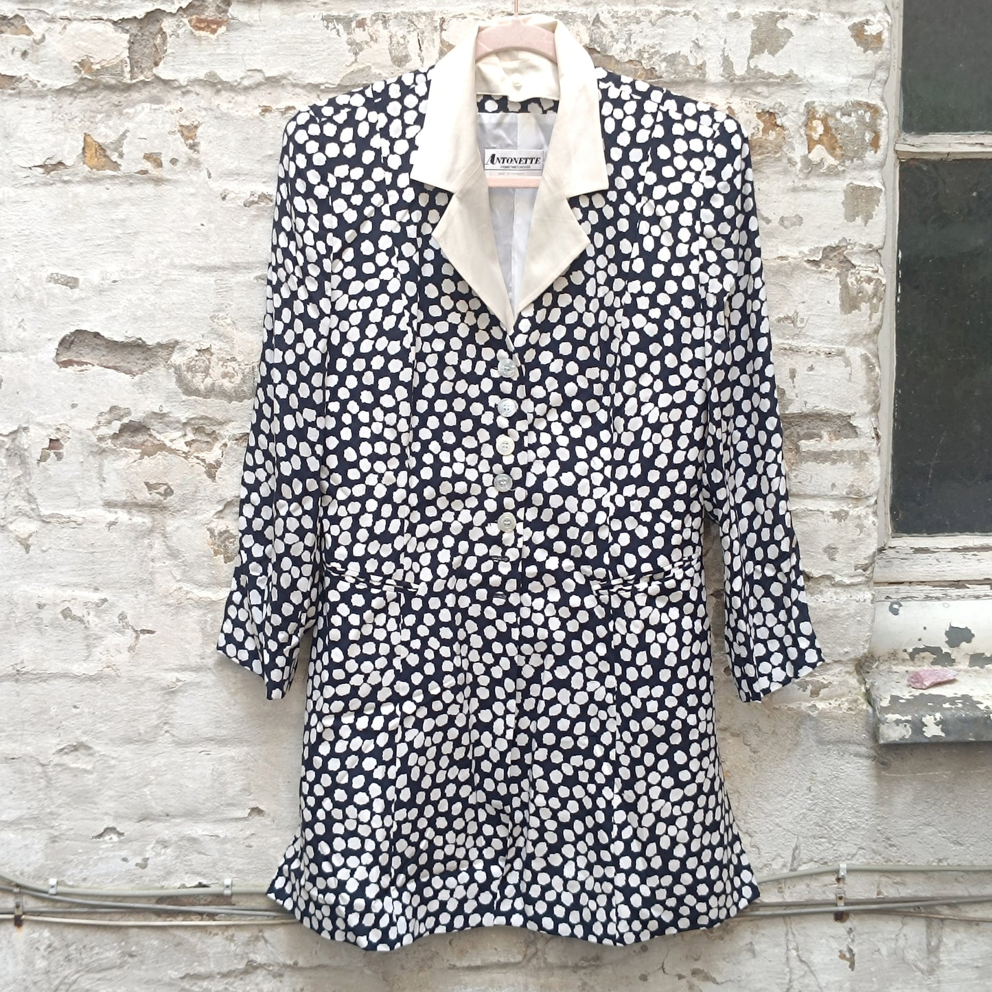 Antonette Vintage 90s Silk Polka Dot Blazer Dress - Made in Germany