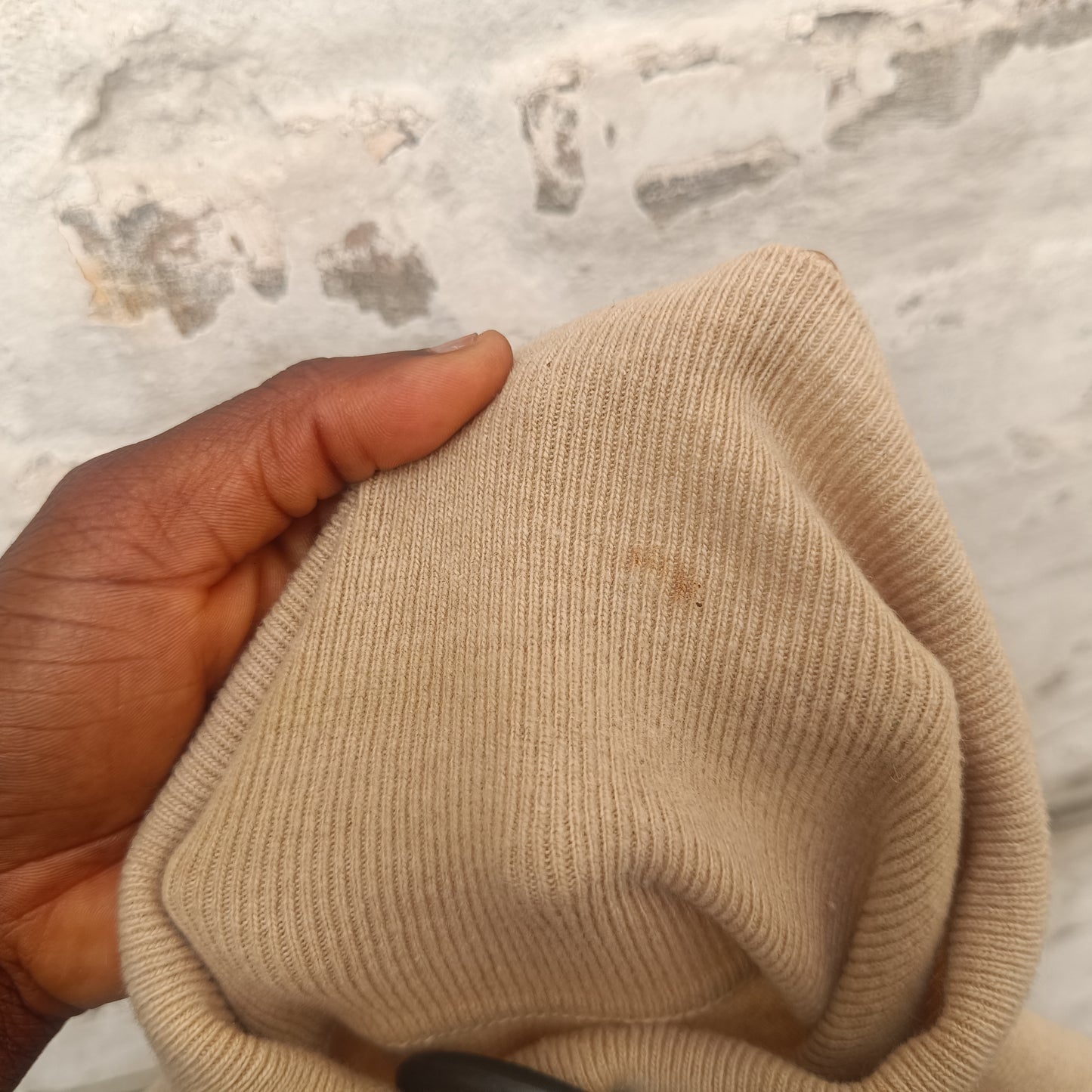 Cashmere Turtleneck Sweater | Vintage 90s Cream Roll Neck Jumper | Fits M/L