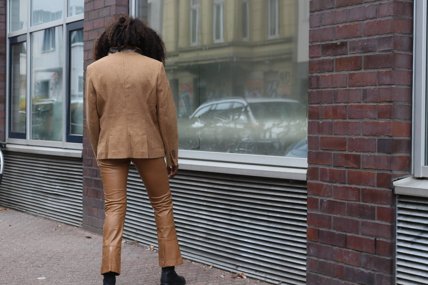 Vintage Lambswool Blazer | 90s Camel Brown Equestrian Jacket M